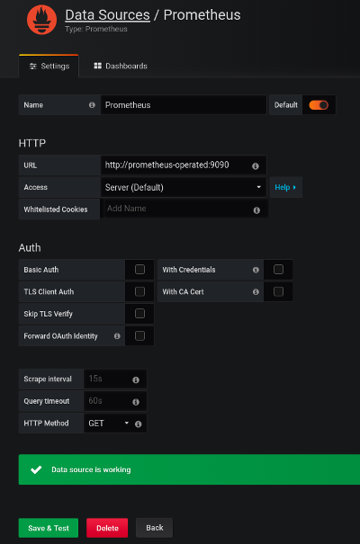 Add Prometheus data source